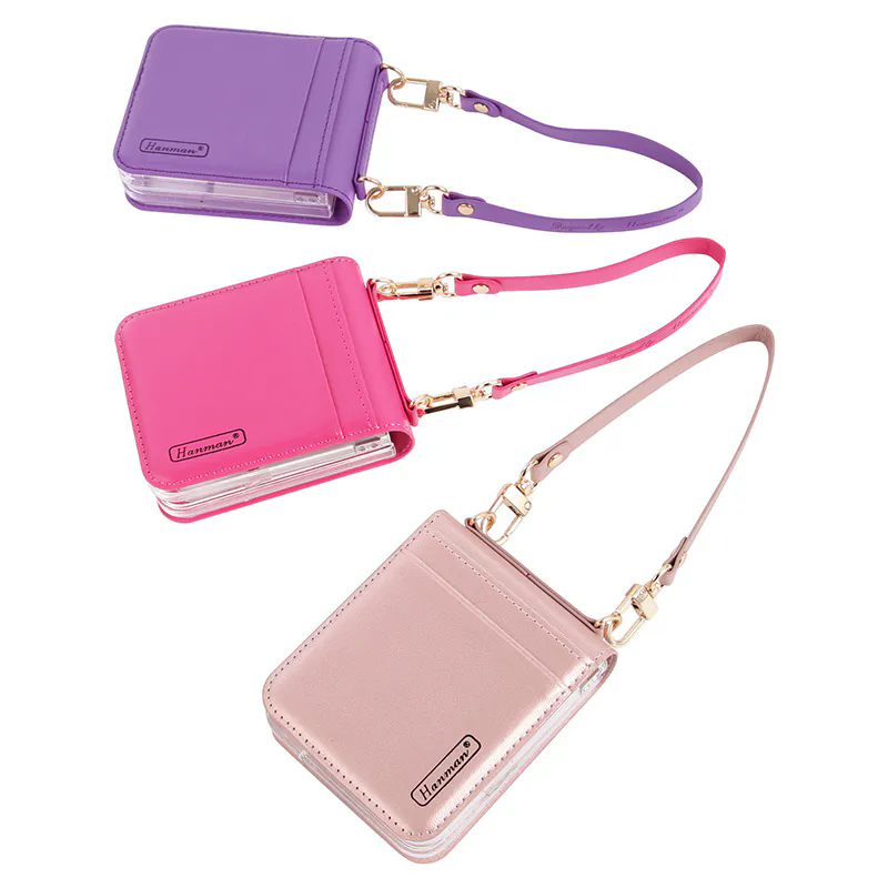 Samsung Z Flip5 Hanman Wallet case with strap [SAMSUNG Z FLIP 5] PHONE CASE WATCH AIRPODS SCREEN PROTECTOR OTHER CHARGER IPAD/TABLET 