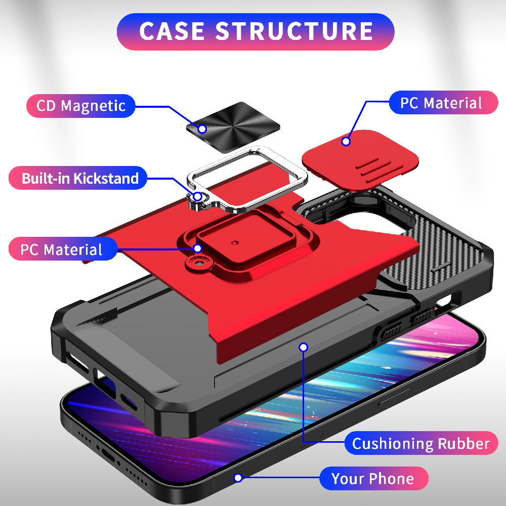 Case for SAMSUNG A16 push window card slide with ring holder [SAMSUNG A16] PHONE CASE WATCH AIRPODS SCREEN PROTECTOR OTHER CHARGER IPAD/TABLET 