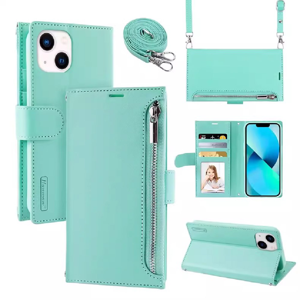 (image for) IPHONE 14PLUS Leather Zipper Diary Case