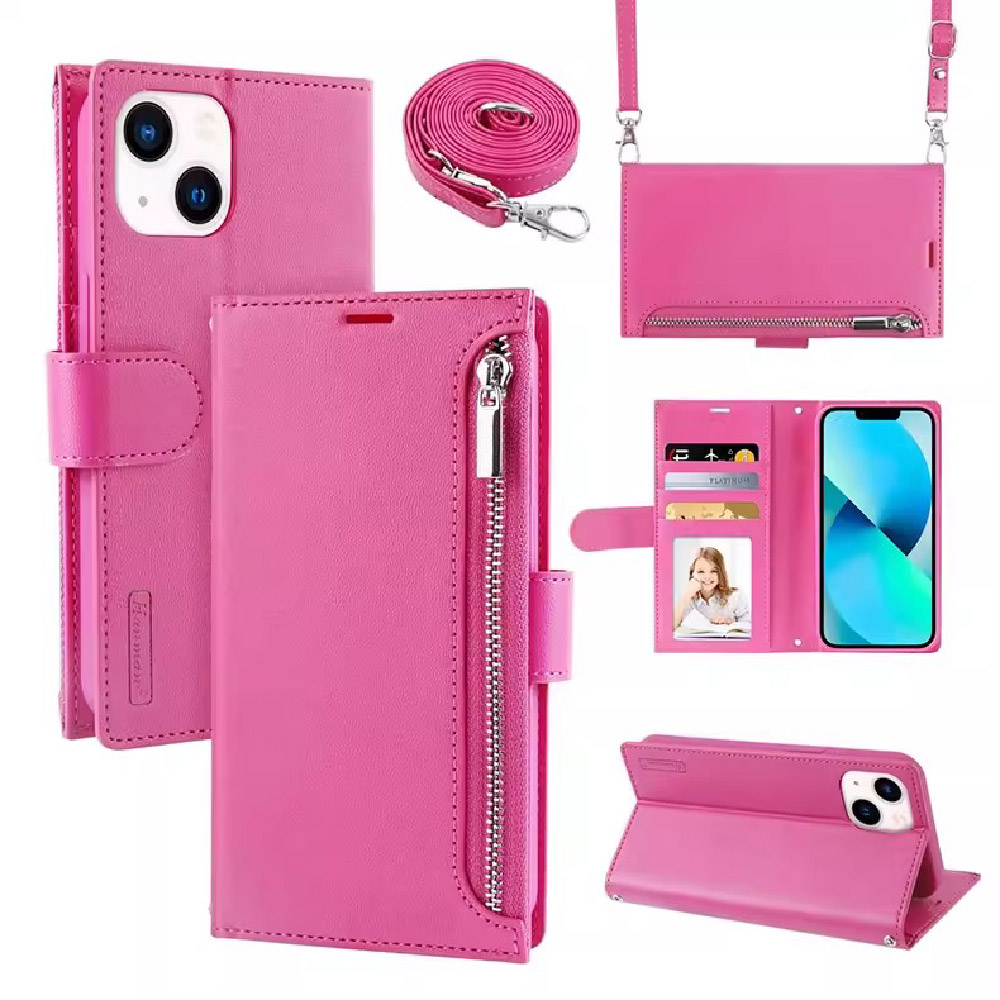IPHONE 14PLUS Leather Zipper Diary Case [IPHONE 14PLUS] PHONE CASE WATCH AIRPODS SCREEN PROTECTOR OTHER CHARGER IPAD/TABLET 