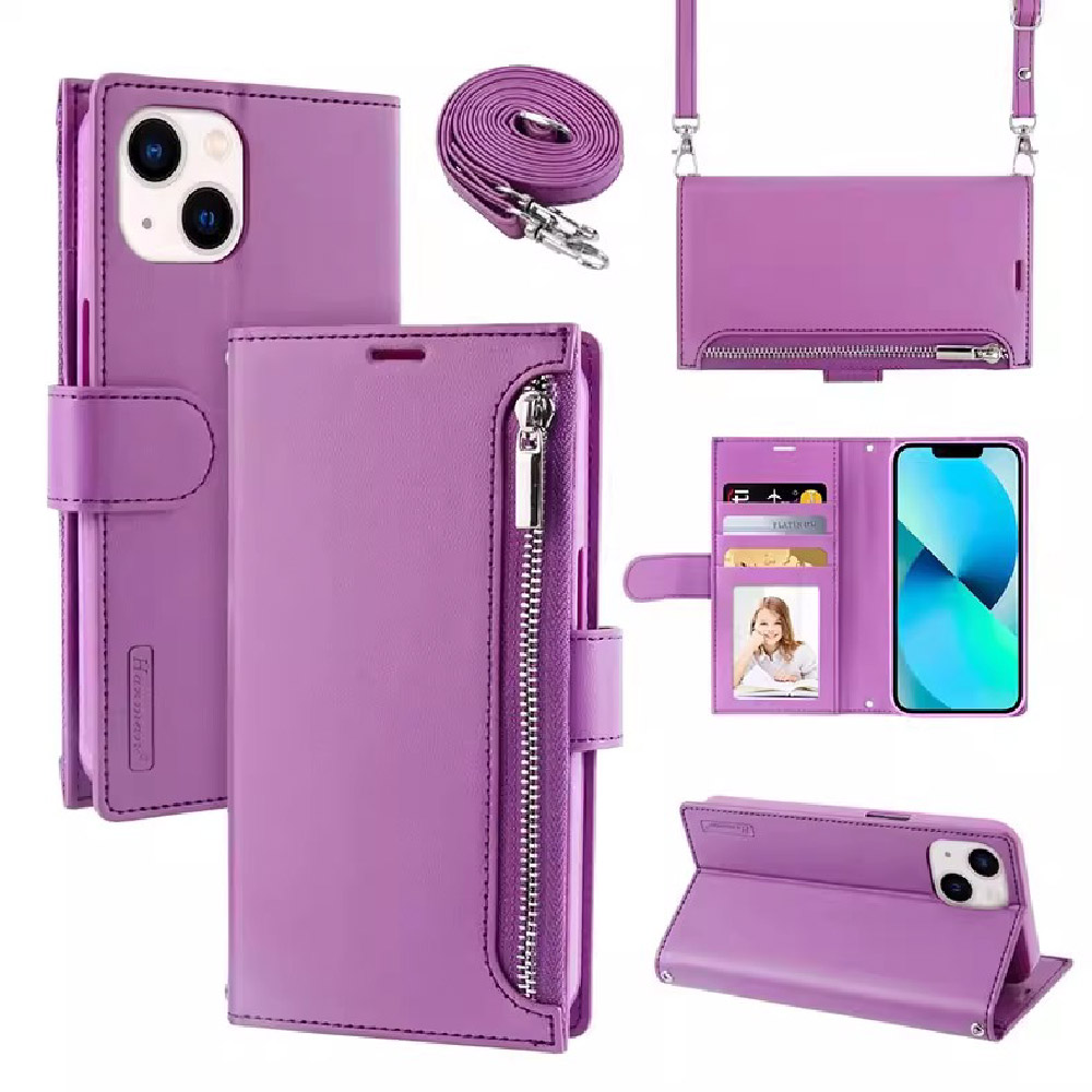 IPHONE 14PLUS Leather Zipper Diary Case [IPHONE 14PLUS] PHONE CASE WATCH AIRPODS SCREEN PROTECTOR OTHER CHARGER IPAD/TABLET 