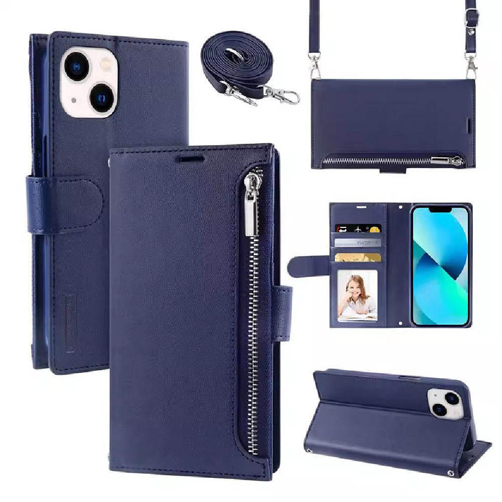 IPHONE 14PLUS Leather Zipper Diary Case [IPHONE 14PLUS] PHONE CASE WATCH AIRPODS SCREEN PROTECTOR OTHER CHARGER IPAD/TABLET 