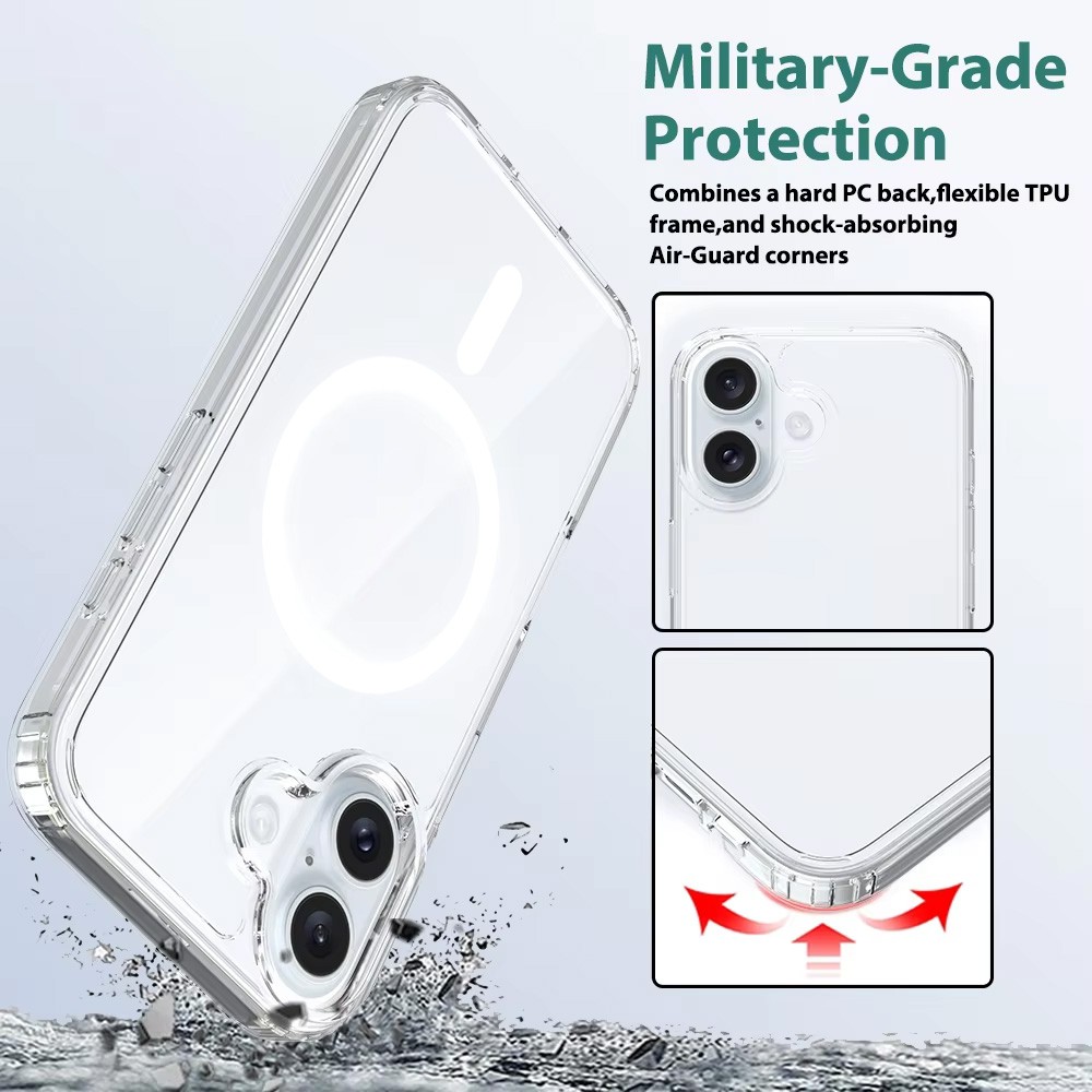 (image for) IPHONE 15PLUS High Quality Acrylic + TPU Hybrid Transparent Case Cover With Magnetic Ring