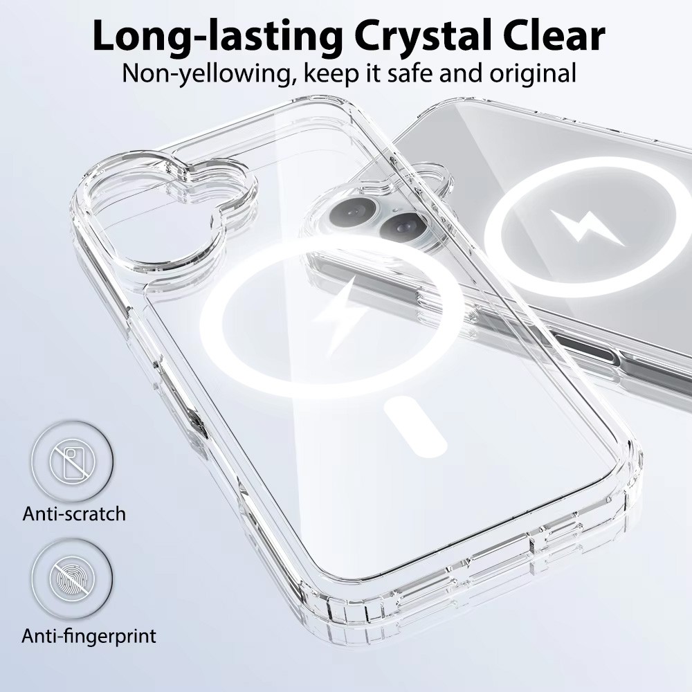 IPHONE 14PLUS High Quality Acrylic + TPU Hybrid Transparent Case Cover With Magnetic Ring [IPHONE 14PLUS] PHONE CASE WATCH AIRPODS SCREEN PROTECTOR OTHER CHARGER IPAD/TABLET 