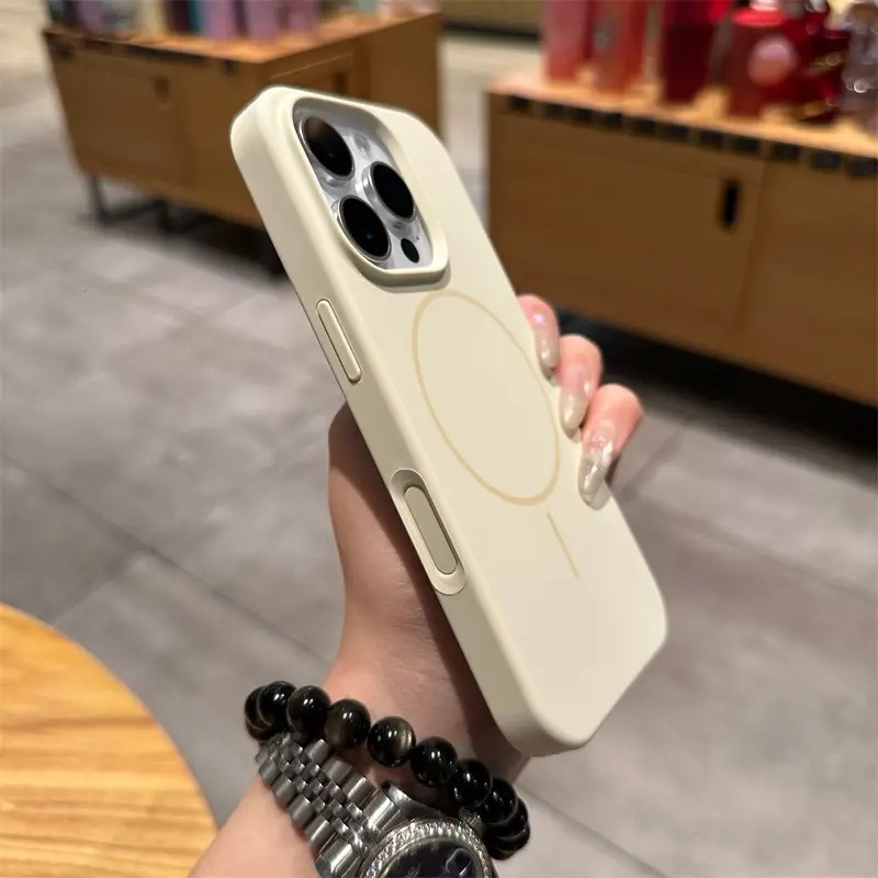 (image for) IPHONE 17 Liquid Silicone Case Cover With Thin Circle Magnetic Ring