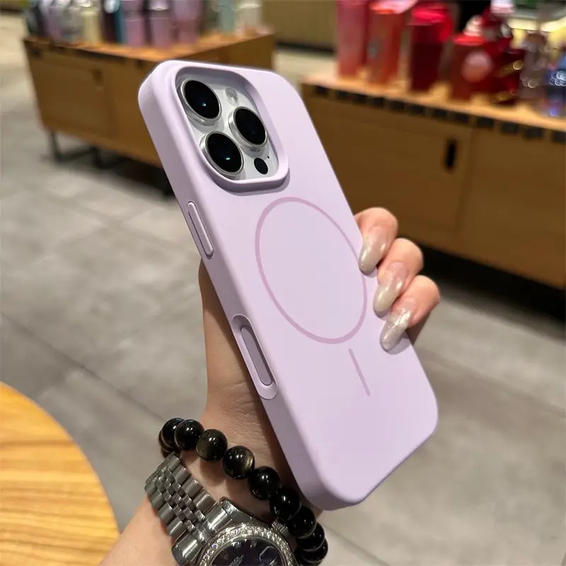 IPHONE 17PRO Liquid Silicone Case Cover With Thin Circle Magnetic Ring [IPHONE 17PRO] PHONE CASE WATCH AIRPODS SCREEN PROTECTOR OTHER CHARGER IPAD/TABLET 