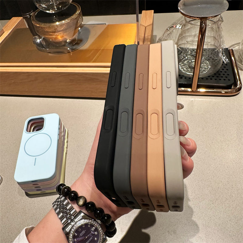 IPHONE 17PRO Liquid Silicone Case Cover With Thin Circle Magnetic Ring [IPHONE 17PRO] PHONE CASE WATCH AIRPODS SCREEN PROTECTOR OTHER CHARGER IPAD/TABLET 