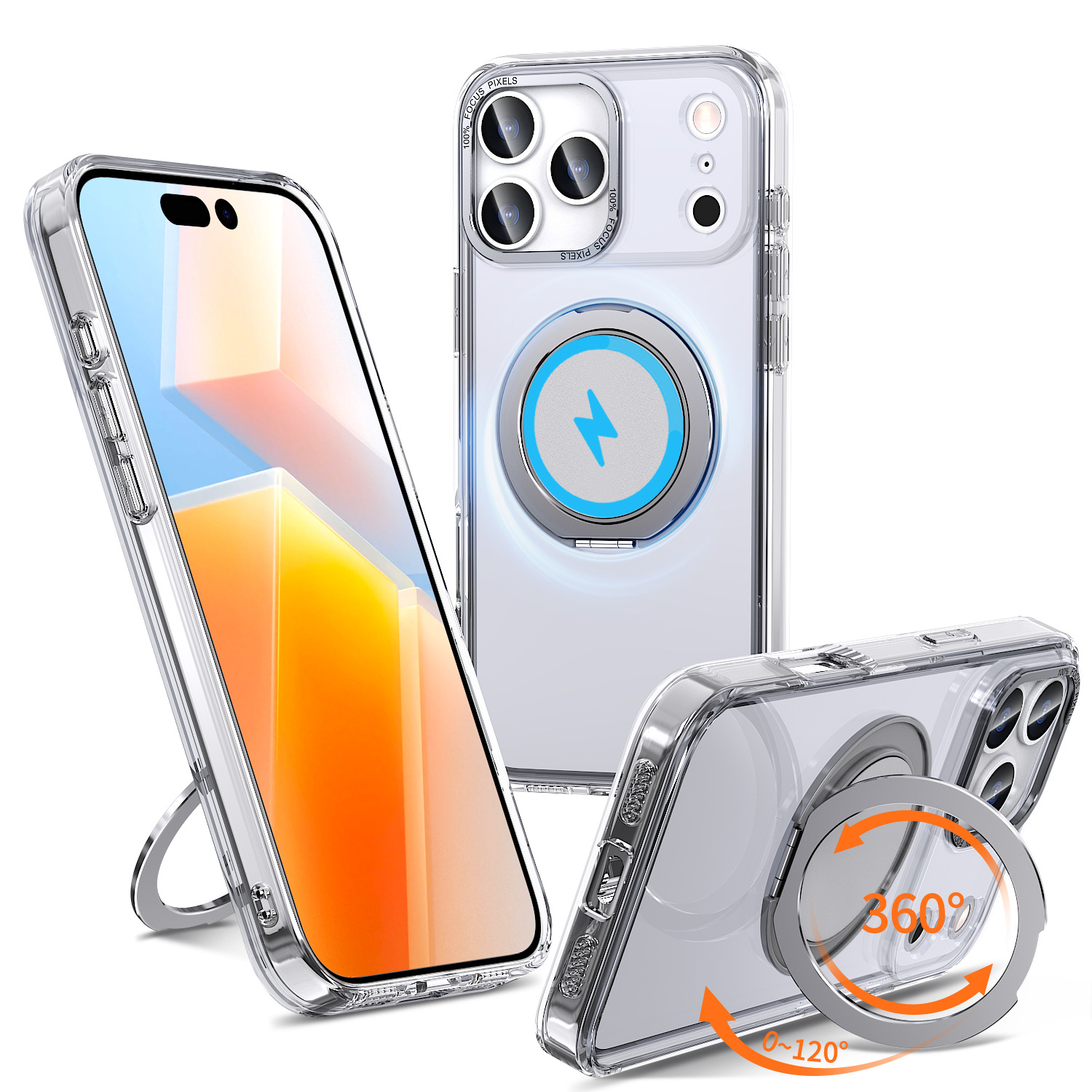 IPHONE 16 Multi-functional 360° Rotating Stand Case Cover With Magnetic Ring [IPHONE 16] PHONE CASE WATCH AIRPODS SCREEN PROTECTOR OTHER CHARGER IPAD/TABLET 