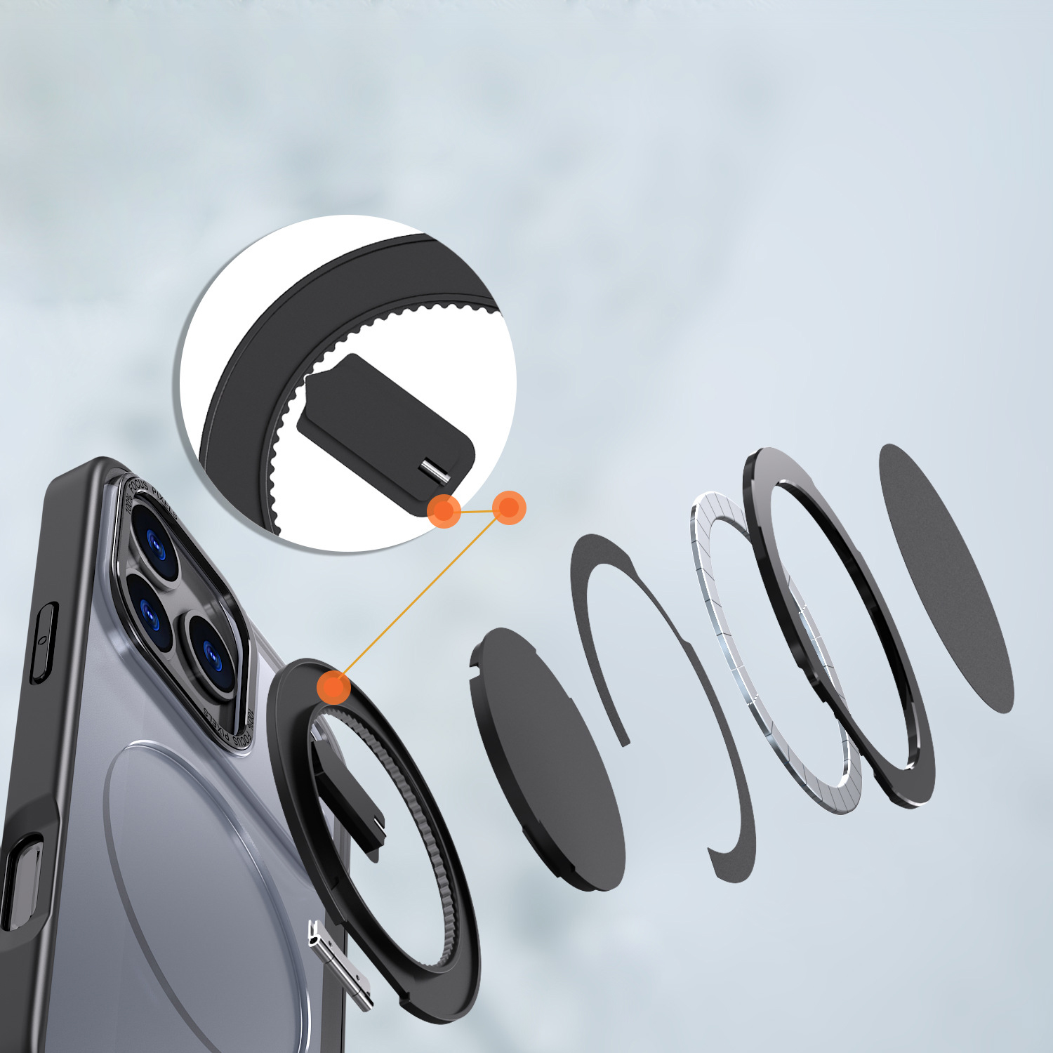 IPHONE 16 Multi-functional 360° Rotating Stand Case Cover With Magnetic Ring [IPHONE 16] PHONE CASE WATCH AIRPODS SCREEN PROTECTOR OTHER CHARGER IPAD/TABLET 